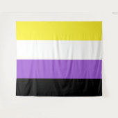 Nonbinaire Vlag Extra Groot LGBT Wandkleed (Voorkant (horizontaal))