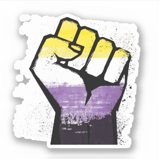 Nonbinaire Weerstands Vuist Sticker (Voorkant)
