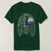 Nonbinary anatomic Heart Ribcage NB Enby Pride H T-shirt (Design voorkant)