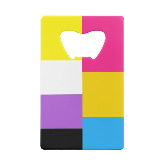Nonbinary Asexual Dual Pride Flag Creditkaart Flessenopener (Achterkant)