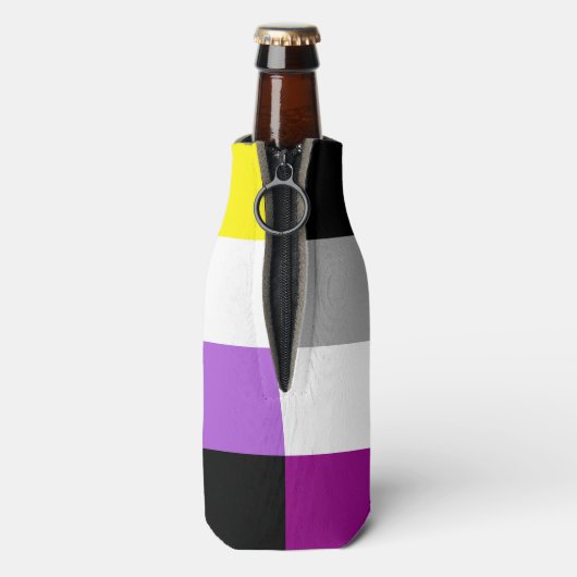 Nonbinary Asexual Dual Pride Flag Flesjeskoeler (Fles Achterkant)