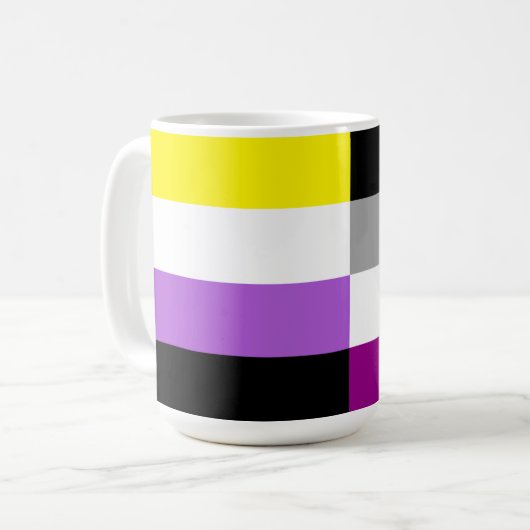 Nonbinary Asexual Dual Pride Flag Koffiemok (Voorkant links)