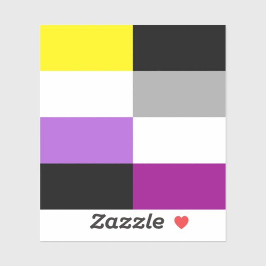 Nonbinary Asexual Dual Pride Flag Laptop Sticker (Vel)