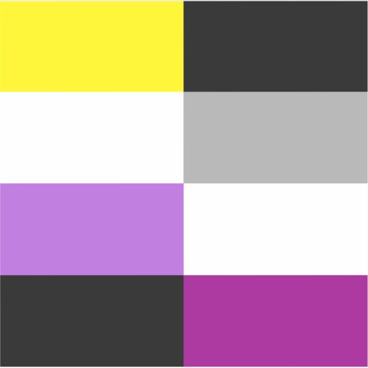 Nonbinary Asexual Dual Pride Flag Laptop Sticker (Voorkant)