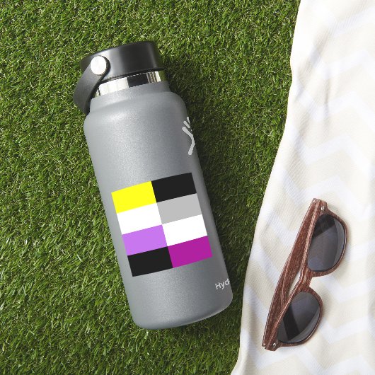 Nonbinary Asexual Dual Pride Flag Laptop Sticker (HydroFlask Insitu)