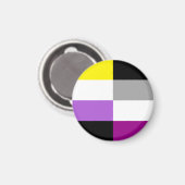Nonbinary Asexual Dual Pride Flag Magneet (Voorkant / Achterkant)