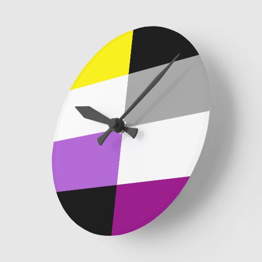 Nonbinary Asexual Dual Pride Flag Ronde Klok (Hoek)