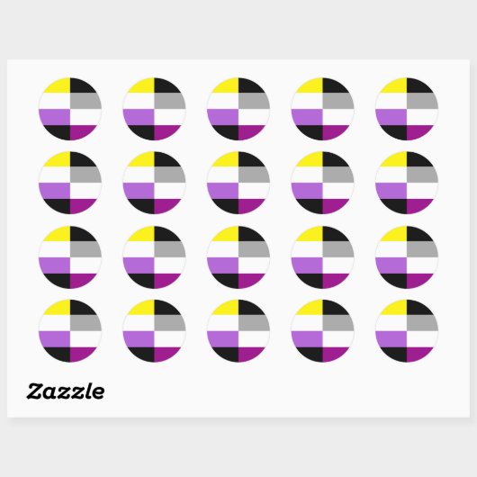 Nonbinary Asexual Dual Pride Flag Ronde Sticker (Vel)