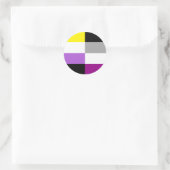 Nonbinary Asexual Dual Pride Flag Ronde Sticker (Tas)