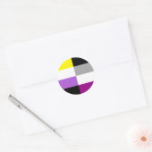 Nonbinary Asexual Dual Pride Flag Ronde Sticker (Envelop)
