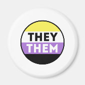 Nonbinary Button pronouns - zij Magneet (Voorkant)