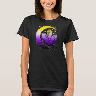 Nonbinary Celestial Spiritueel Enby Pride Moon Boh T-shirt