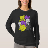 Nonbinary Cute Beren Nonbinary Flag Nonbinary Prid T-shirt (Voorkant)