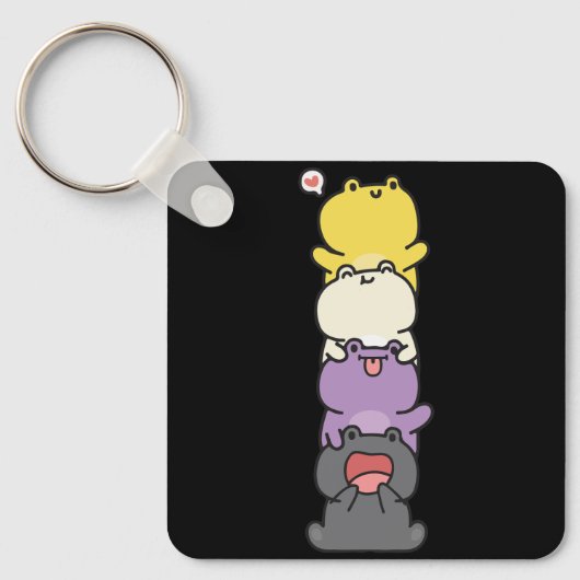 Nonbinary de Kikkers van de Vlag subtiel Enby Prid Sleutelhanger (Voorkant)
