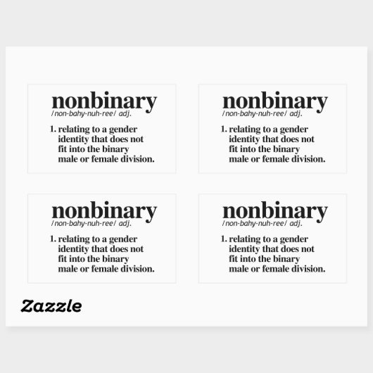 Nonbinary Definition Rechthoekige Sticker (Vel)