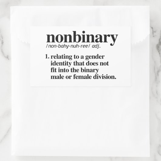 Nonbinary Definition Rechthoekige Sticker (Tas)
