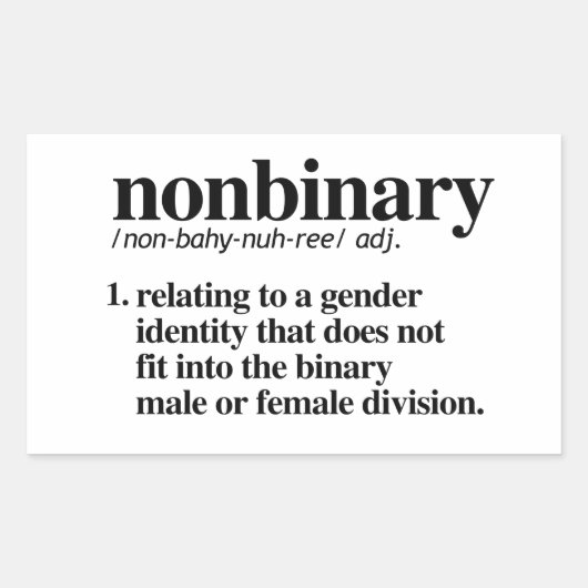 Nonbinary Definition Rechthoekige Sticker (Voorkant)