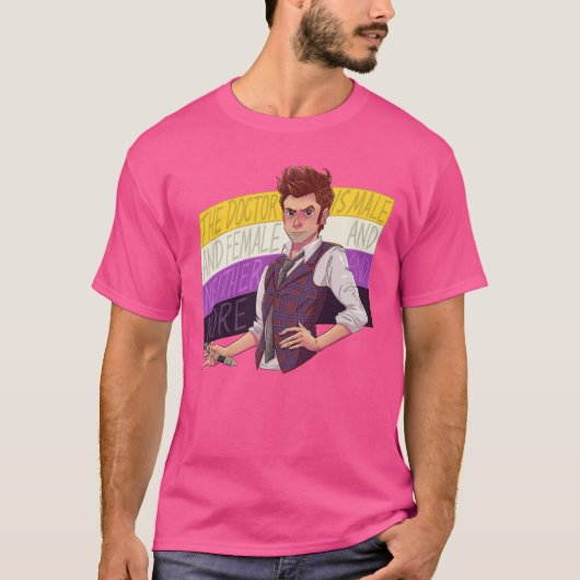 Nonbinary Doctor Who Fourteenth Doctor funny T-shirt (Voorkant)