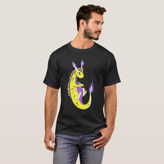 Nonbinary dragon LGBTQ Nonbinary Pride Genderqueer T-shirt (Voorkant volledig)