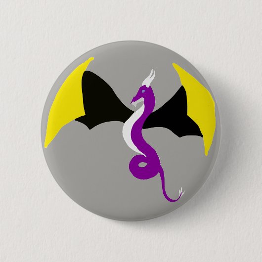Nonbinary dragon ronde button 5,7 cm (Voorkant)