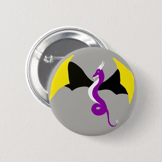 Nonbinary dragon ronde button 5,7 cm (Voorkant /achterkant)