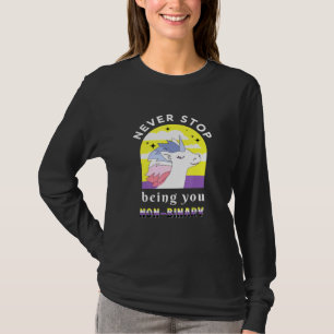 Nonbinary Eenhoorn Enby Genderqueer Niet Binair T-shirt