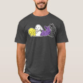 Nonbinary Flag Bunny Design for proud Enbys friend T-shirt (Voorkant)