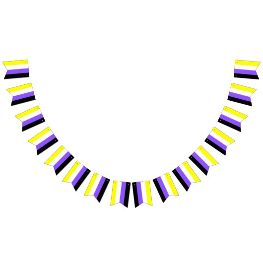 Nonbinary Flag Bunting Banner LGBT Party (Alle)
