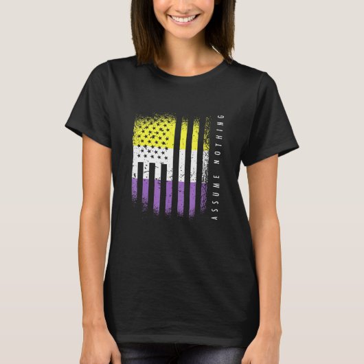 Nonbinary Flag Enby Genderqueer Niet Binair T-shirt (Voorkant)