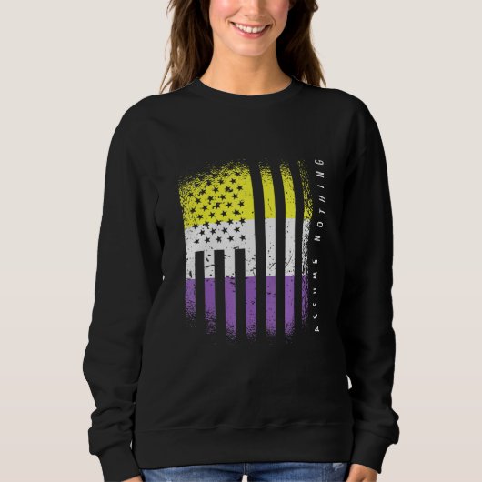 Nonbinary Flag Enby Genderqueer Niet Binair Trui (Voorkant)