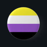 Nonbinary Flag LGBT Button<br><div class="desc">Deze ronde knoop met de nonbinary vlag is perfect voor uw rugzak,  paars,  jasje. Een voor jezelf en een paar voor vrienden die je en de lgbtq gemeenschap steunen.</div>
