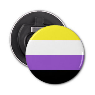 Nonbinary Flag LGBT Flesopener Button Flesopener