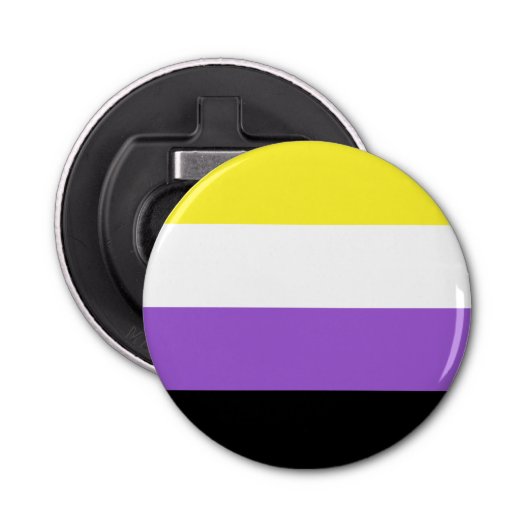 Nonbinary Flag LGBT Flesopener Button Flesopener (Voorkant)