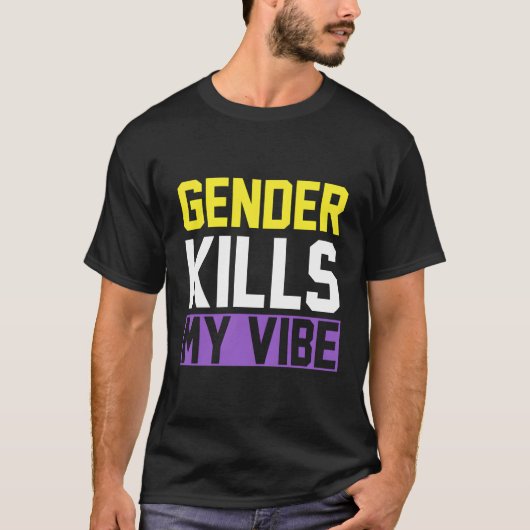 Nonbinary Flag LGBT Niet Binair T-shirt (Voorkant)