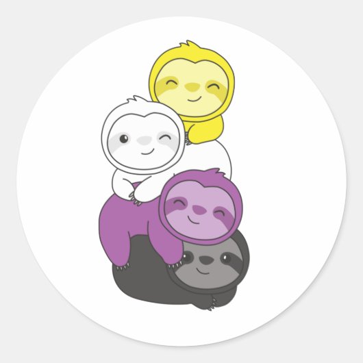 Nonbinary Flag Pride Lgbetq de Stomme SleufTegel Ronde Sticker (Voorkant)