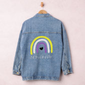Nonbinary Flag Rainbow Enby Genderqueer Non Binary Denim Jacket (Hangar)