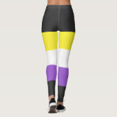 Nonbinary Flag Rainbow Pride Leggings (Achterkant)