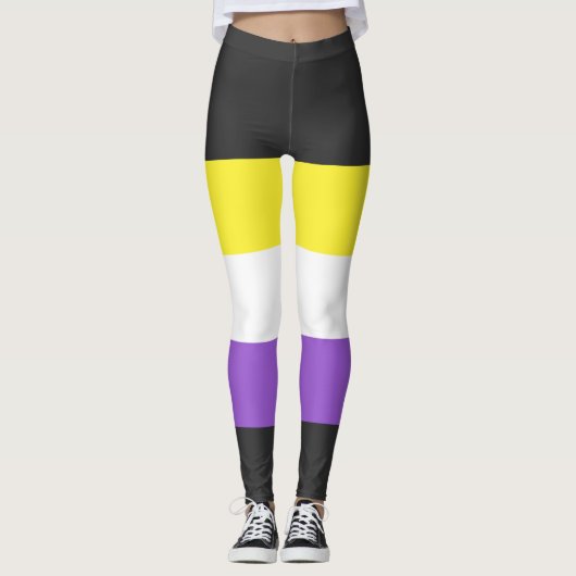 Nonbinary Flag Rainbow Pride Leggings (Voorkant)