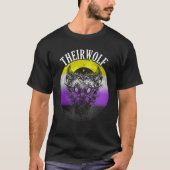 Nonbinary Flag Theirwolf Nonbinary Pride LGBTQ Gen T-shirt (Voorkant)