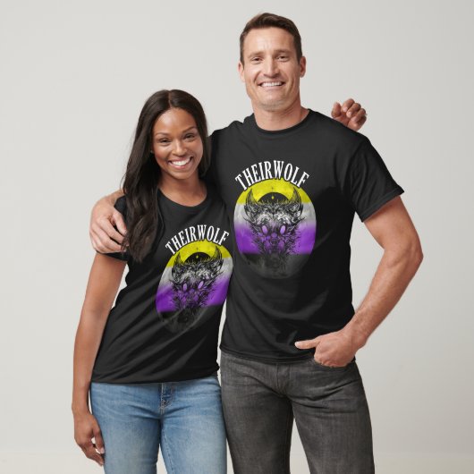 Nonbinary Flag Theirwolf Nonbinary Pride LGBTQ Gen T-shirt (Unisex)