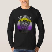 Nonbinary Flag Theirwolf Nonbinary Pride LGBTQ Gen T-shirt (Voorkant)