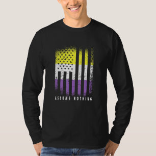 Nonbinary Flag veronderstellen niets Genderqueer N T-shirt