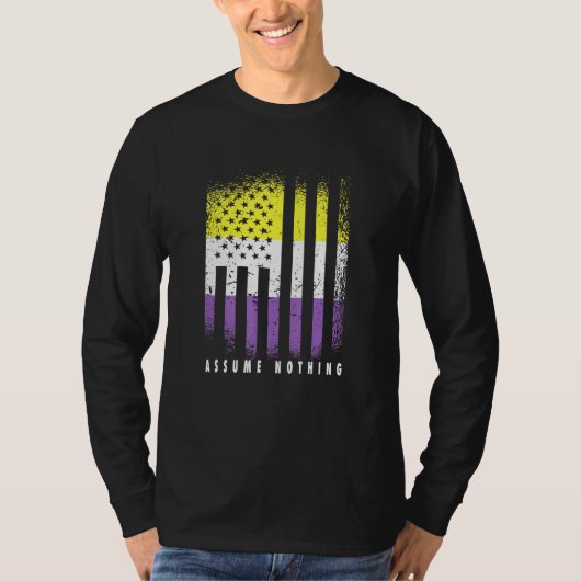 Nonbinary Flag veronderstellen niets Genderqueer N T-shirt (Voorkant)