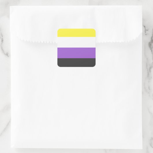 NonBinary Flag Vierkante Sticker (Tas)