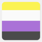 NonBinary Flag Vierkante Sticker (Voorkant)