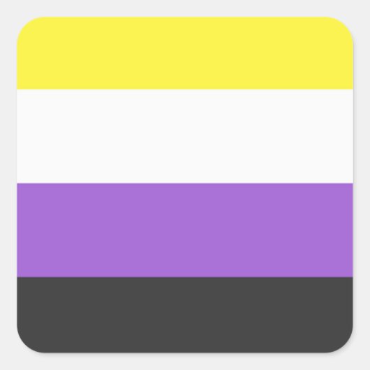 NonBinary Flag Vierkante Sticker (Voorkant)