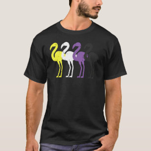 Nonbinary Flamingo niet Binair Enby Nb Pride Vlag  T-shirt