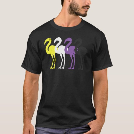 Nonbinary Flamingo niet Binair Enby Nb Pride Vlag  T-shirt (Voorkant)