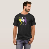 Nonbinary Flamingo niet Binair Enby Nb Pride Vlag  T-shirt (Voorkant volledig)