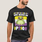 Nonbinary Frog LGBT Frog Meme Non Binary Pride Fla T-shirt (Voorkant)